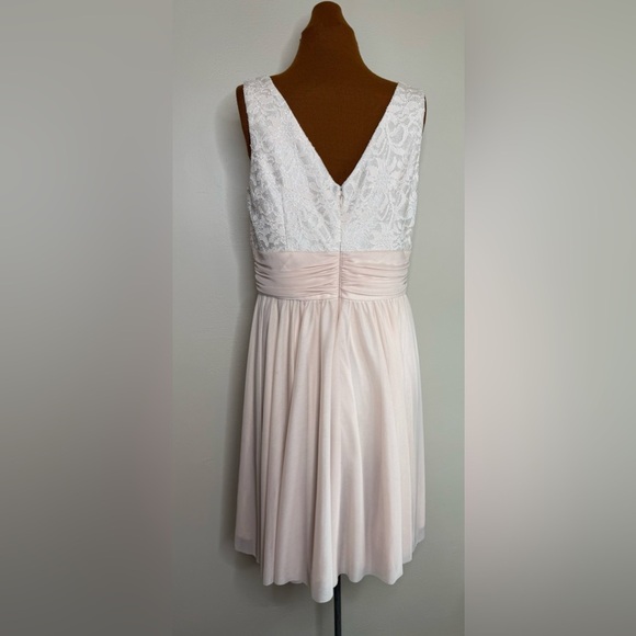 JH Evenings Champagne Shimmery Formal Semi Prom Party Bridesmaid Dress Size 12 - Picture 3 of 8
